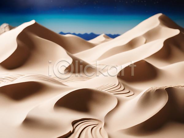 사람없음 JPG 디지털합성 편집이미지 모래언덕 미니멀 밤하늘 사막 자연 점토 클레이아트 편집소스
