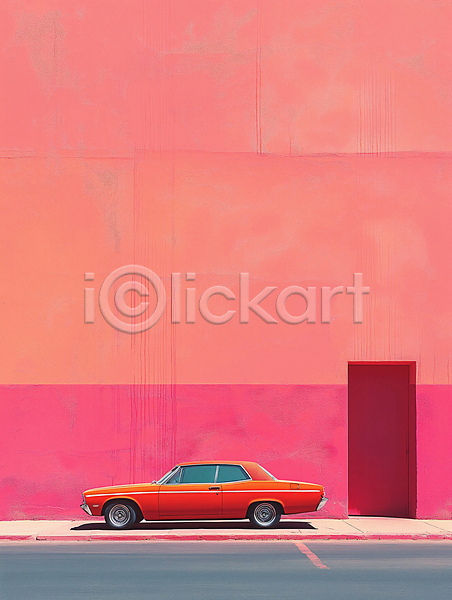 사람없음 JPG 디지털합성 편집이미지 거리 도로 도시 도시풍경 모던 문 백그라운드 벽 분홍색 심플 편집소스 풍경(경치)