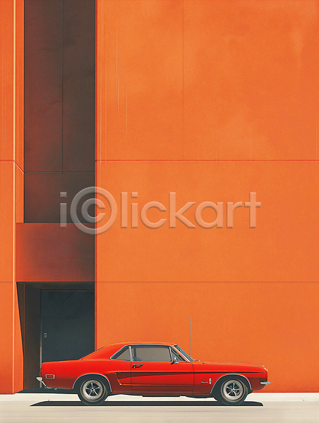 사람없음 JPG 디지털합성 편집이미지 거리 도로 도시 도시풍경 모던 백그라운드 벽 빨간색 심플 자동차 편집소스 풍경(경치)