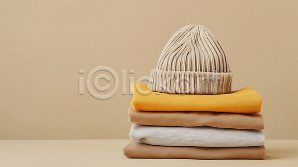 사람없음 JPG 디지털합성 편집이미지 겨울옷 니트 모자(잡화) 스웨터 쌓기 옷 옷장정리 정리 털모자