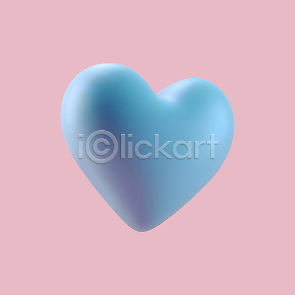 사랑 사람없음 3D PSD 디지털합성 아이콘 발렌타인데이 파란색 하트 화이트데이