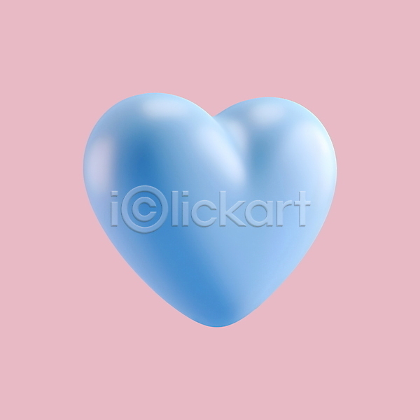 사랑 사람없음 3D PSD 디지털합성 아이콘 발렌타인데이 파란색 하트 화이트데이