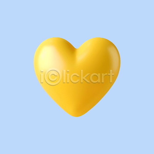 사랑 사람없음 3D PSD 디지털합성 아이콘 노란색 발렌타인데이 하트 화이트데이