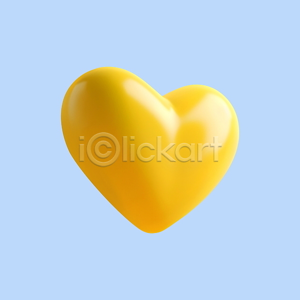 사랑 사람없음 3D PSD 디지털합성 아이콘 노란색 발렌타인데이 하트 화이트데이