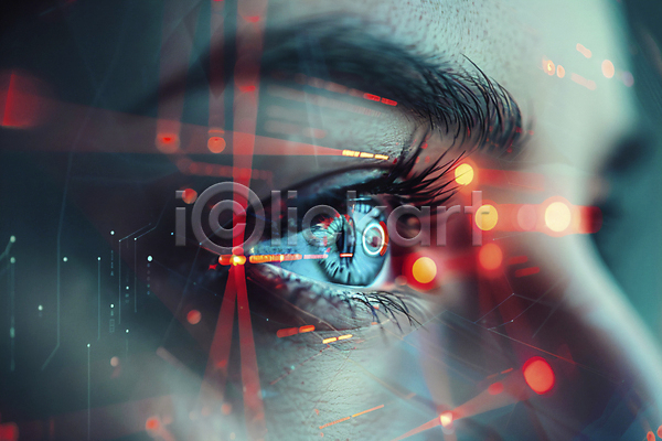 스마트 신체부위 JPG 디지털합성 편집이미지 눈(신체부위) 디지털 보안 빨간색 생체인식기술 신분증 홍채인식