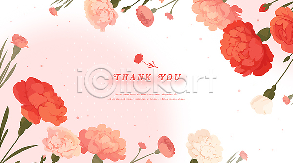 감사 축하 사람없음 AI(파일형식) 일러스트 가정의달 기념 꽃봉오리 꽃잎 백그라운드 빨간색 선물 잎 카네이션 카피스페이스 타이포그라피