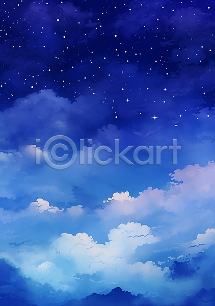 감성 사람없음 JPG 편집이미지 구름(자연) 남색 밤하늘 백그라운드 별 새벽 야경 자연 풍경(경치) 하늘