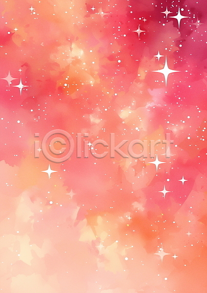 사람없음 JPG 일러스트 갤럭시 구름(자연) 반짝임 백그라운드 별 분홍색 성운 수채화(물감) 우주 은하수(은하) 팬시 하늘