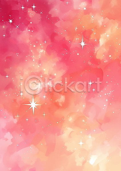사람없음 JPG 일러스트 갤럭시 구름(자연) 반짝임 백그라운드 별 분홍색 성운 수채화(물감) 우주 은하수(은하) 팬시 하늘