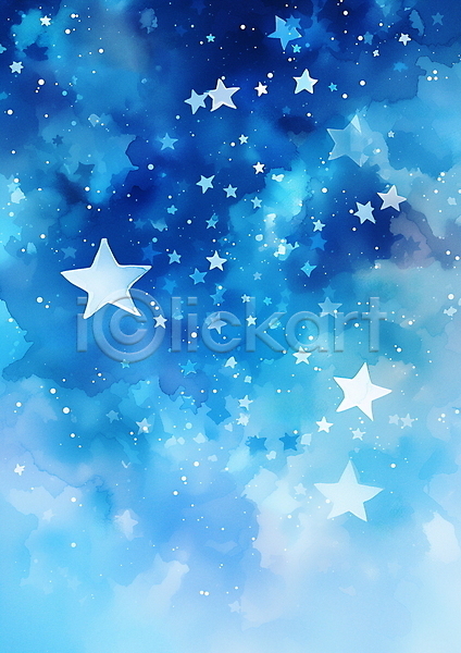 사람없음 JPG 일러스트 갤럭시 구름(자연) 백그라운드 별 성운 수채화(물감) 우주 은하수(은하) 파란색 팬시 하늘