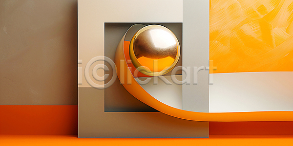 사람없음 JPG 디지털합성 편집이미지 구 금색 금속 디자인 모던 미술 백그라운드 조형물 주황색 추상 편집소스