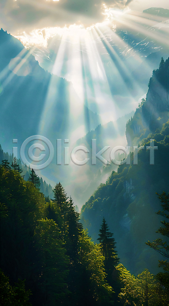 사람없음 JPG 편집이미지 구름(자연) 나무 빛 산 숲 자연 풍경(경치) 햇빛