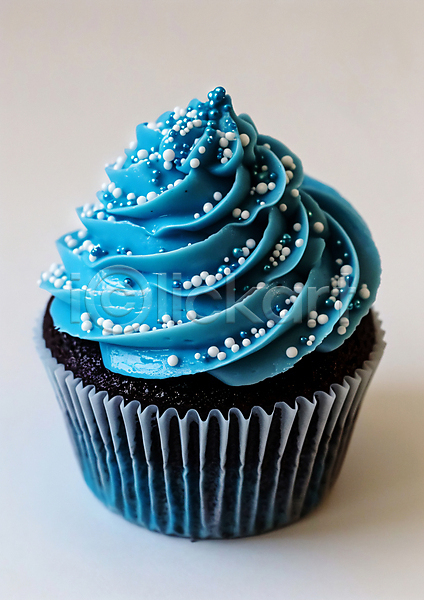 사람없음 JPG 디지털합성 편집이미지 다이어트 식욕저하 장식 컵케이크 크림 파란색