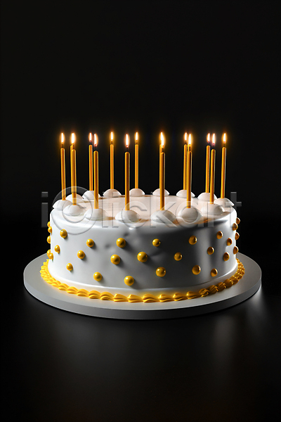 사람없음 3D JPG 편집이미지 검은배경 생일초 생일축하 생일케이크 음식 장식 촛불 한개