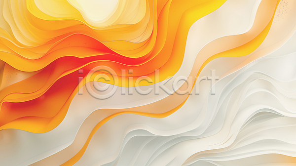 흐름 사람없음 JPG 디지털합성 편집이미지 곡선 모던 물결무늬 미술 백그라운드 주황색 추상 편집소스 흰색