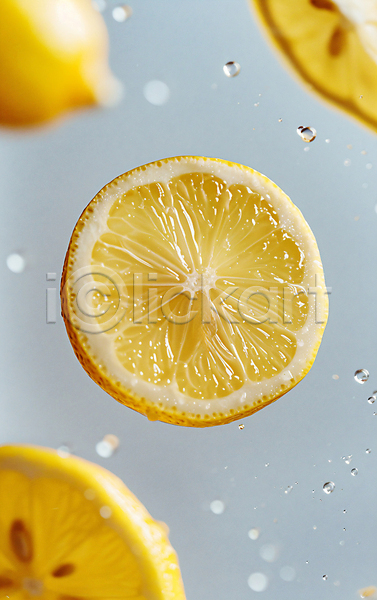 사람없음 JPG 편집이미지 과일 단면 떠있는 레몬 물 물방울 슬라이스 조각 편집소스