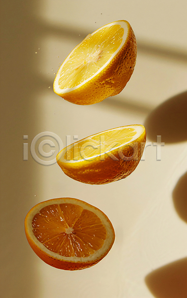 사람없음 JPG 편집이미지 과일 그림자 단면 떠있는 레몬 슬라이스 조각 편집소스