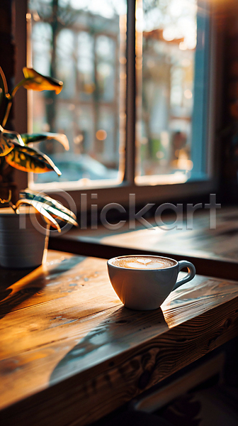 여유 휴식 사람없음 JPG 편집이미지 공간 그림자 창가 카페 커피 커피잔 탁자 햇빛