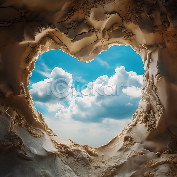 사랑 사람없음 JPG 디지털합성 편집이미지 구름(자연) 모래 자연 편집소스 풍경(경치) 프레임 하늘