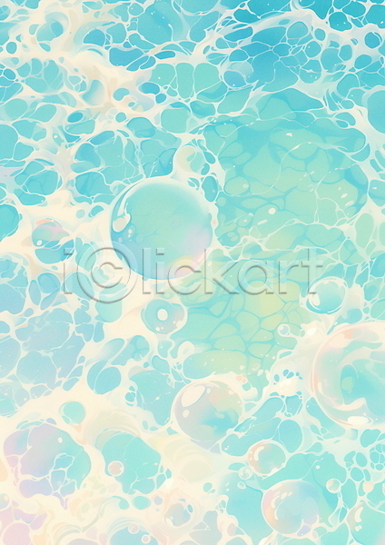분위기 사람없음 JPG 일러스트 거품 물방울 백그라운드 여름(계절) 자연 트로피컬아트 파도 파란색