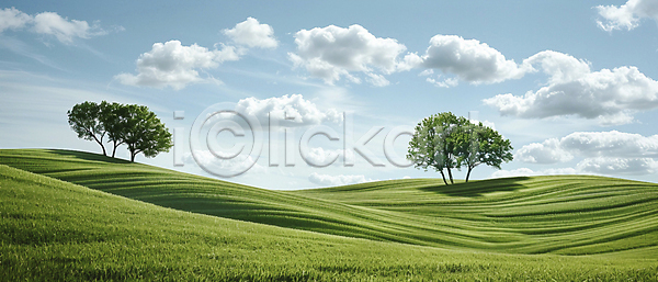 사람없음 JPG 디지털합성 편집이미지 구름(자연) 나무 동산 맑음 자연 초원(자연) 풀(식물) 풍경(경치) 하늘