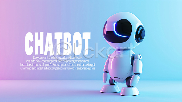 사람없음 3D PSD 입체 편집이미지 AI(인공지능) 로봇 소셜미디어 채팅봇 캐릭터