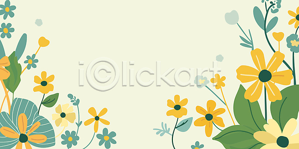 평화 사람없음 AI(파일형식) 일러스트 꽃 노란색 디자인 백그라운드 봄 자연 장식 카피스페이스 풀잎