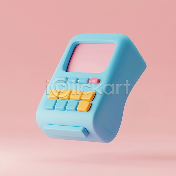 사람없음 3D PSD 아이콘 입체아이콘 금융 기계 분홍색 신용카드단말기 영수증 은행(금융) 카드단말기