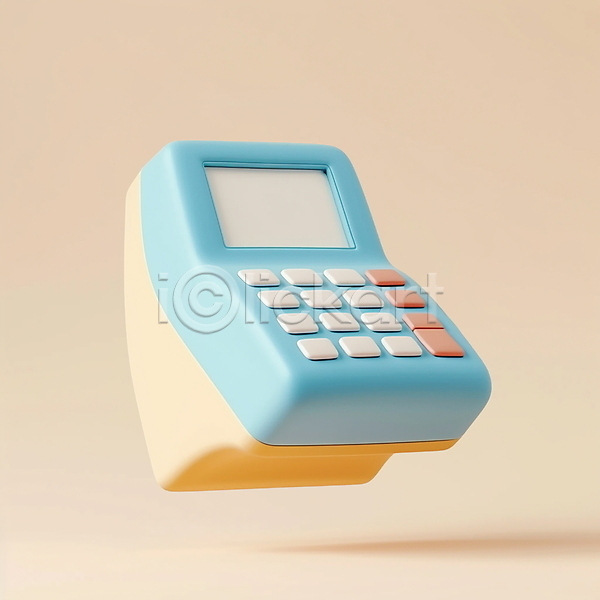 사람없음 3D PSD 아이콘 입체아이콘 금융 기계 노란색 신용카드단말기 영수증 은행(금융) 카드단말기 하늘색