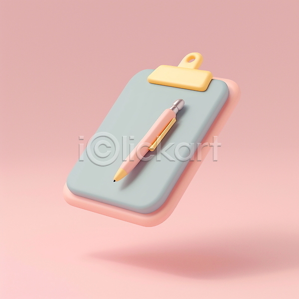 사람없음 3D PSD 아이콘 입체아이콘 기록 분홍색 서류판 오브젝트 은행(금융) 펜 필기구
