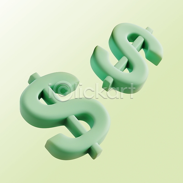 사람없음 3D PSD 아이콘 입체아이콘 금융 달러 은행(금융) 초록색 화폐기호