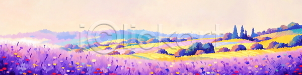 분위기 사람없음 JPG 편집이미지 구름(자연) 꽃밭 나무 라벤더 라벤더축제 백그라운드 보라색 산 여름(계절) 자연 풍경(경치) 하늘