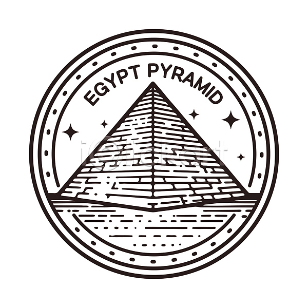 사람없음 AI(파일형식) 일러스트 건축 검은색 랜드마크 모래 별 사막 세계 이집트 피라미드
