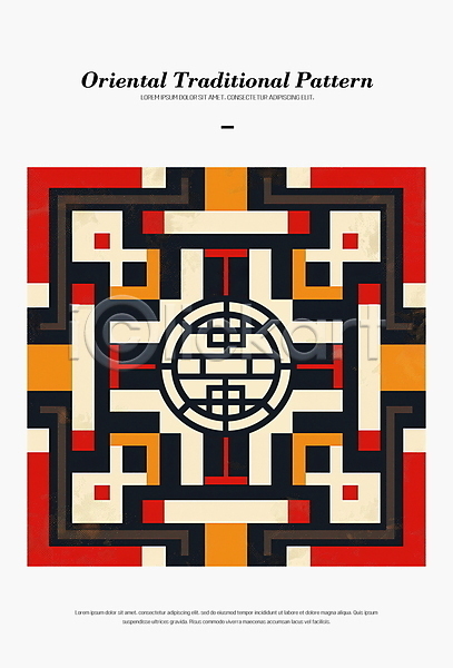 화려 사람없음 PSD 디지털합성 편집이미지 대칭 동양적 디자인 빨간색 전통문양 조화 추상 패턴 편집소스