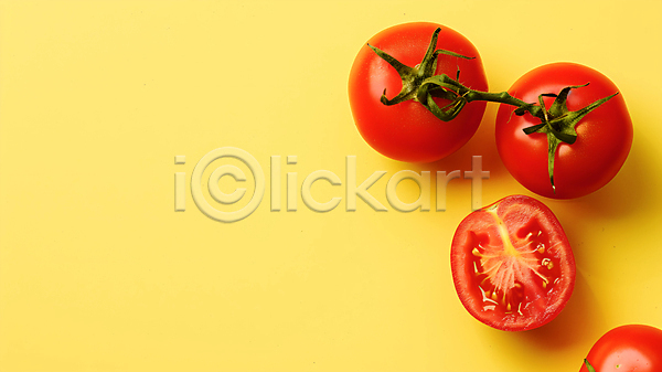 신선 사람없음 JPG 편집이미지 과일 노란색 단면 백그라운드 씨앗 카피스페이스 토마토