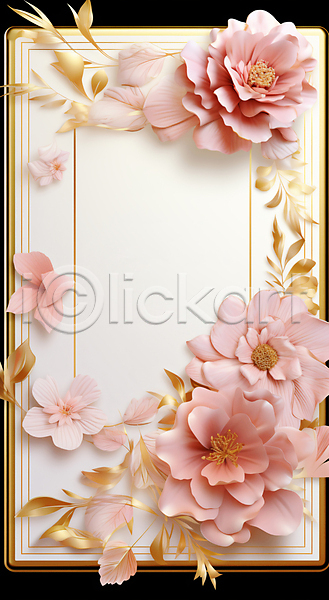 화려 사람없음 JPG 편집이미지 꽃 백그라운드 분홍색 잎 장식 종이 초대 초대장 카드(감사) 카피스페이스