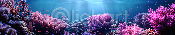 사람없음 JPG 디지털합성 편집이미지 바닷속 백그라운드 빛 산호 산호초 와이드컷 편집소스