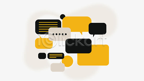 사람없음 AI(파일형식) 일러스트 노란색 말풍선 메시지 메신저 비즈니스 소셜미디어 심플 원형 커뮤니케이션