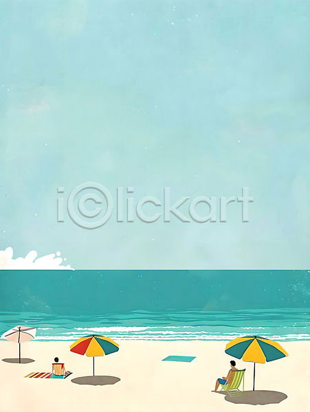 남자 두명 사람없음 성인 성인남자만 PSD 일러스트 구름(자연) 그림자 모래사장 백그라운드 비치타올 선베드 선탠 앉기 여름(계절) 자연 전신 파라솔 파란색 풍경(경치) 하늘 해변 해수욕장