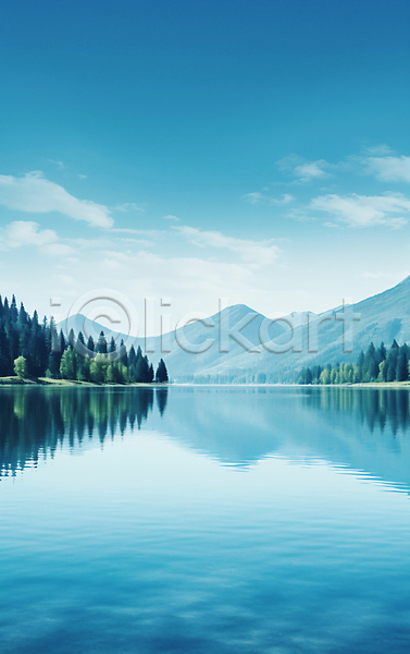 여유 휴식 사람없음 JPG 편집이미지 구름(자연) 나무 물 반사 산 수면 자연 풍경(경치) 하늘 호수