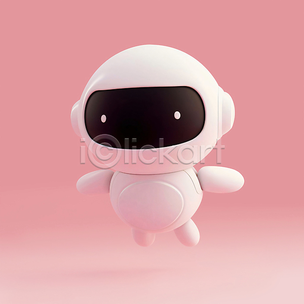 귀여움 미래 사람없음 3D PSD 디지털합성 아이콘 AI(인공지능) 과학 로봇 분홍색 첨단과학 캐릭터 편집소스