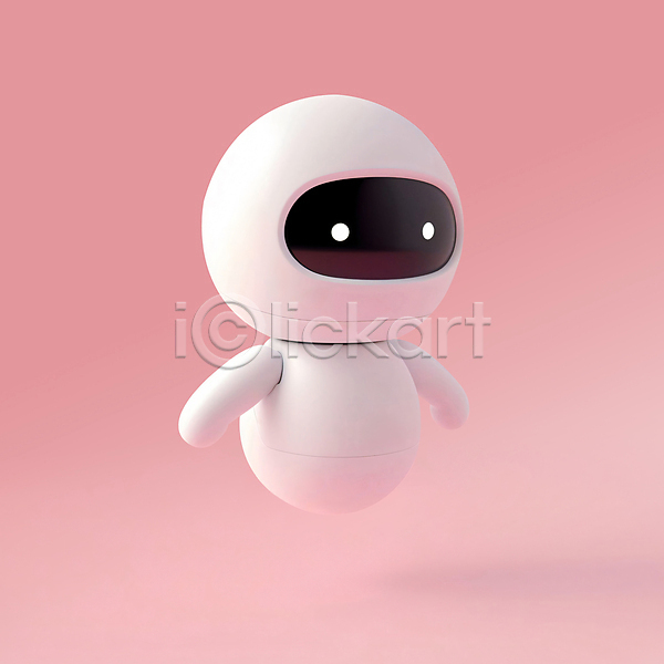귀여움 미래 사람없음 3D PSD 디지털합성 아이콘 AI(인공지능) 과학 로봇 분홍색 첨단과학 캐릭터 편집소스
