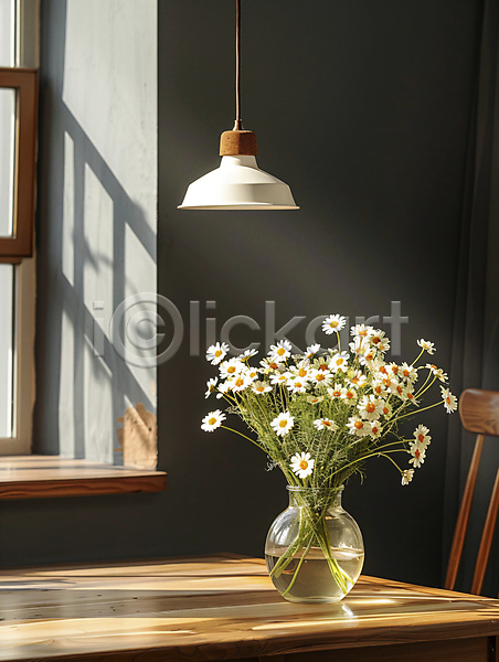 우아함 사람없음 JPG 편집이미지 공간 그림자 꽃 꽃병 물 백그라운드 봄 실내 의자 인테리어 전등 창문 탁자