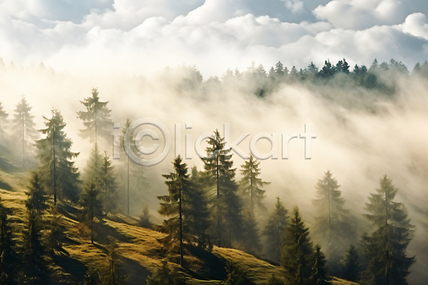 사람없음 JPG 편집이미지 구름(자연) 나무 백그라운드 숲 안개 자연 풍경(경치)