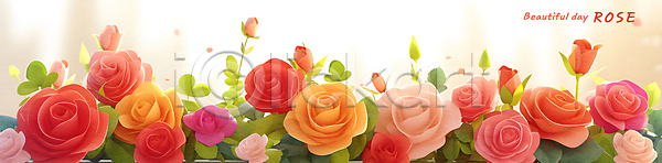 화려 사람없음 PSD 일러스트 꽃다발 꽃잎 백그라운드 봄 빨간색 수채화(물감) 여름(계절) 장미 카피스페이스 타이포그라피 풀잎 프레임