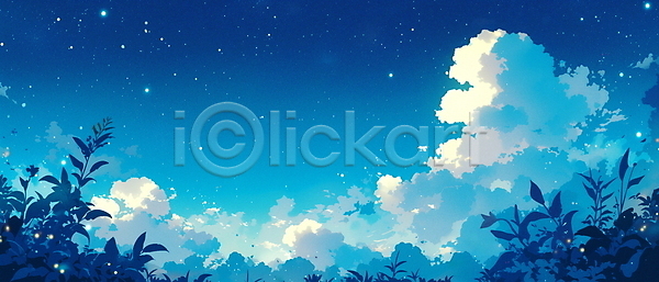 고요 여유 평화 사람없음 JPG 일러스트 구름(자연) 밤하늘 자연 청명 파란색 하늘