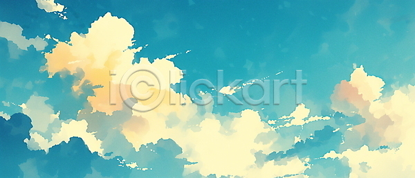 고요 여유 평화 사람없음 JPG 일러스트 구름(자연) 자연 청명 파란색 풍경(경치) 하늘