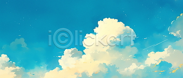 고요 여유 평화 사람없음 JPG 일러스트 구름(자연) 별 자연 청명 파란색 하늘