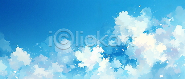 고요 사람없음 JPG 일러스트 구름(자연) 대기 자연 청명 파란색 하늘