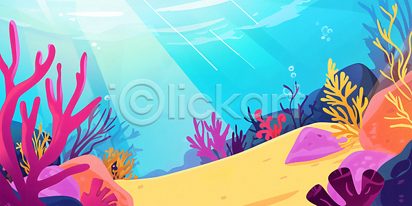 분위기 사람없음 JPG 일러스트 돌(바위) 물거품 바다 백그라운드 산호 산호초 여름풍경 여름휴가 자연 카피스페이스 파란색 포스터